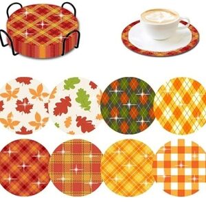 Set of Colorful Autumn Coasters